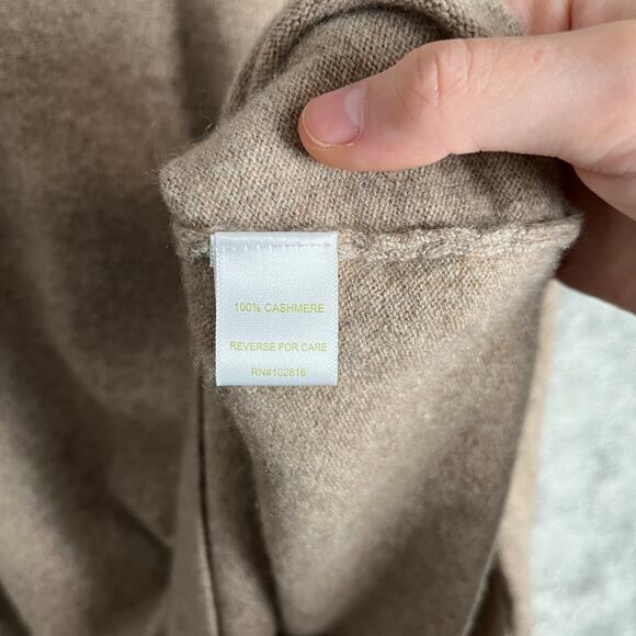 Garnet Hill Cashmere Cowl Neck Sweater Asymmetric Soft Knit Minimalist Large - Picture 4 of 5